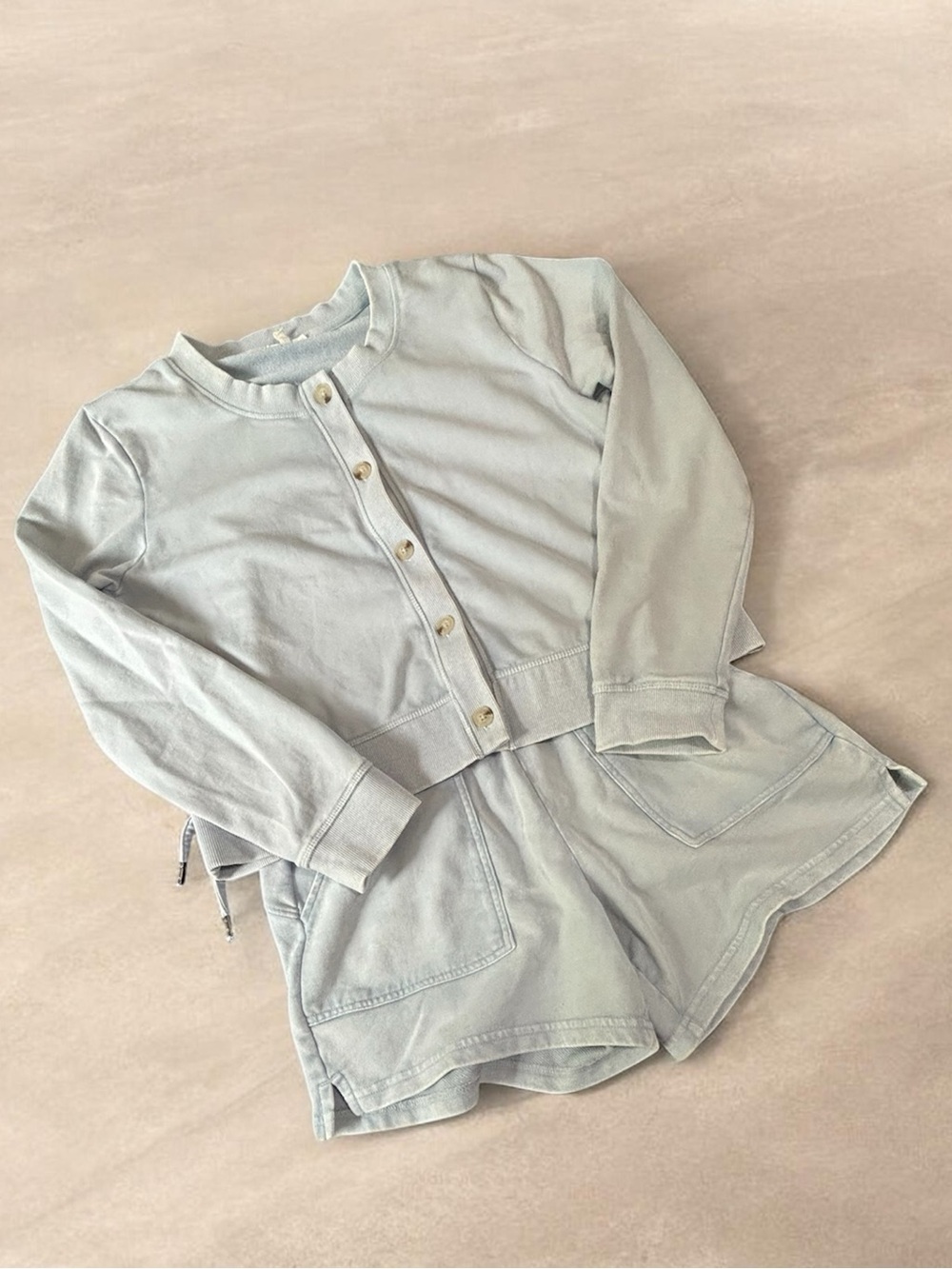 Maurices Light Blue Crewneck Sweater & Short Set